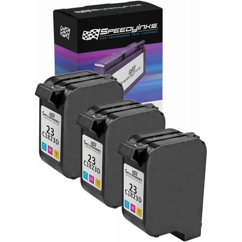  Speedy Inks Remanufactured Ink Cartridge Replacement for HP 23 C1823D (Tri-Color, 3-Pack)