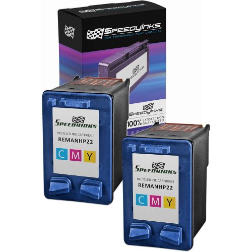 Speedy Inks Remanufactured Ink Cartridge Replacement for HP 22 (Tri-Color, 2-Pack)
