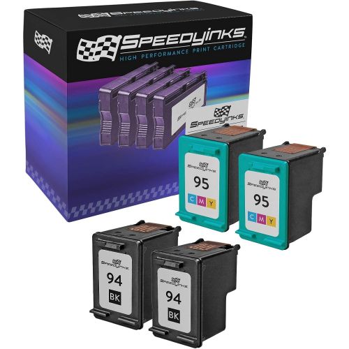  Speedy Inks Remanufactured Ink Cartridge Replacement for HP 94 and HP 95 (2 Black, 2 Color, 4-Pack)