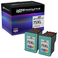 Speedy Inks Remanufactured Ink Cartridge Replacement for HP 75XL High-Yield (Tri-Color, 2-Pack)