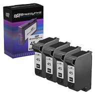 Speedy Inks Remanufactured Ink Cartridge Replacement for HP 45 (Black, 4-Pack)
