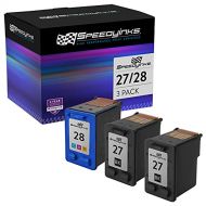 SpeedyInks Remanufactured Ink Cartridge Replacement for HP 27 and HP 28 (2 Black, 1 Color, 3-Pack)