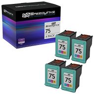 Speedy Inks Remanufactured Ink Cartridge Replacement for HP 75 (Tri-Color, 4-Pack)