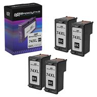 Speedy Inks - 4PK Remanufactured Replacement for HP 74XL CB336WN High Yield Black Ink Cartridge