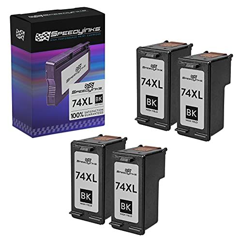  Speedy Inks - 4PK Remanufactured Replacement for HP 74XL CB336WN High Yield Black Ink Cartridge