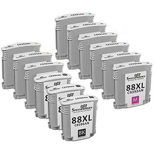  Speedy Inks - 12PK Remanufactured Replacement for HP 88XL C9396AN C9391AN C9392AN C9393AN Ink Set: 3ea BCMY for use in HP OfficeJet Pro K5400 K5400dn K5400dtn K5400tn K550 K550dtn