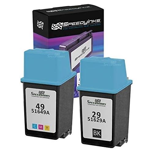  Speedy Inks Remanufactured Ink Cartridge Replacement for HP 29 & HP 49 (1 Black, 1 Tri-Color, 2-Pack)