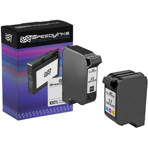  Speedy Inks Remanufactured Ink Cartridge Replacement for HP 15 & HP 17 (1 Black, 1 Color, 2-Pack)