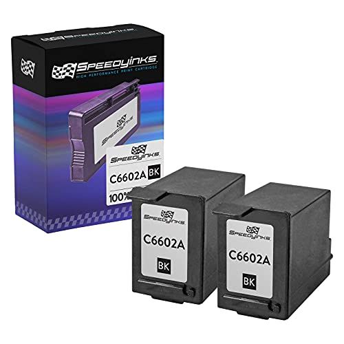  Speedy Inks Remanufactured Ink Cartridge Replacement for HP C6602A (Black, 2-Pack)