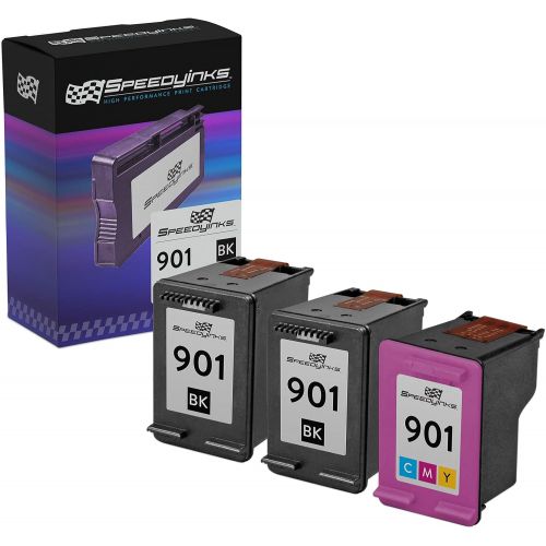  Speedy Inks Remanufactured Ink Cartridge Replacement for HP 901 (2 Black and 1 Color, 3-Pack)