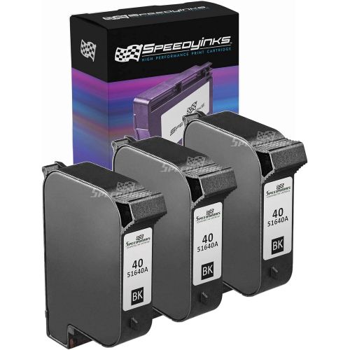  Speedy Inks Remanufactured Ink Cartridge Replacement for HP 40 (Pigment Black, 3-Pack)