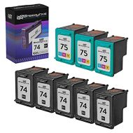 Speedy Inks - 8PK Remanufactured Replacement for HP 74 CB335WN & HP 75 CB337WN Ink Cartridge Set: 5 Black & 3 Color