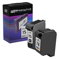 Speedy Inks Remanufactured Ink Cartridge Replacement for HP 15 & HP 78 (1 Black, 1 Color, 2-Pack)