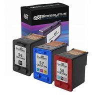 Speedy Inks Remanufactured Ink Cartridge Replacement for HP 56 HP 57 HP 58 (1 Black, 1 Color, 1 Photo Color, 3-Pack)