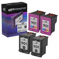 Speedy Inks Remanufactured Ink Cartridge Replacement for HP 901 (2 Black and 2 Color, 4-Pack)