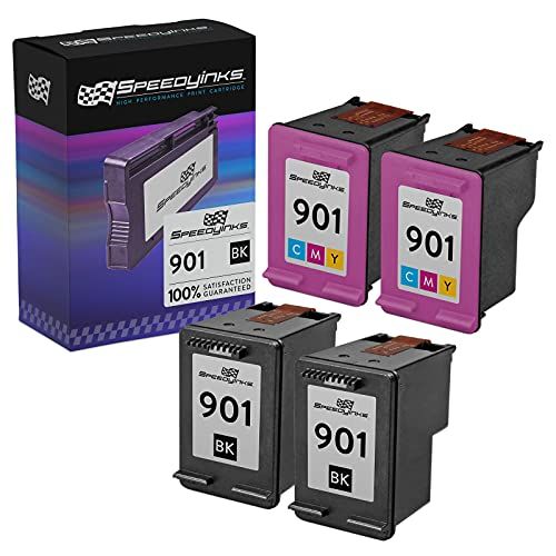  Speedy Inks Remanufactured Ink Cartridge Replacement for HP 901 (2 Black and 2 Color, 4-Pack)