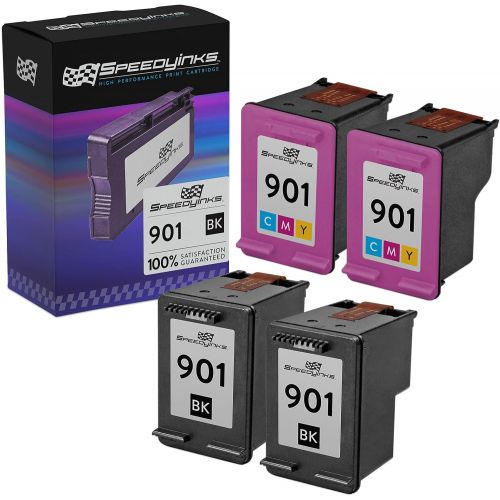  Speedy Inks Remanufactured Ink Cartridge Replacement for HP 901 (2 Black and 2 Color, 4-Pack)