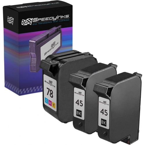  Speedy Inks Remanufactured Ink Cartridge Replacement for HP 45 and HP 78 (2 Black, 1 Color, 3-Pack)