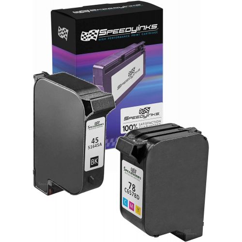  Speedy Inks Remanufactured Ink Cartridge Replacement for HP 45 & HP 78 (1 Black, 1 Color, 2-Pack)