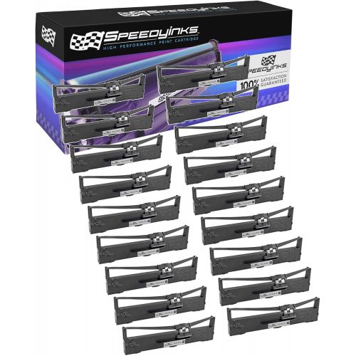  Speedy Inks Compatible Printer Ribbon Cartridge Replacement for Epson S015329 (Black, 18-Pack)