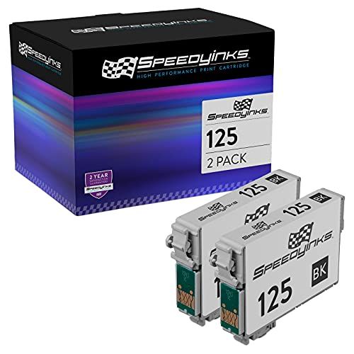  Speedy Inks Remanufactured Ink Cartridge Replacement for Epson 125 (Pigment Black, 2-Pack)