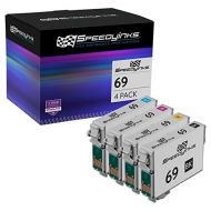 Speedy Inks Remanufactured Ink Cartridge Replacement for Epson 69 (1 Black, 1 Cyan, 1 Magenta, 1 Yellow, 4-Pack)
