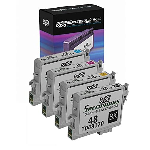  Speedy Inks - Remanufactured Replacement for Epson Set of 4 Pk T048 Remanufactured Ink Cartridges 1 ea T048220 T048320 T048420 for Epson Stylus Photo R200 R220 R300 R300M R320 R340