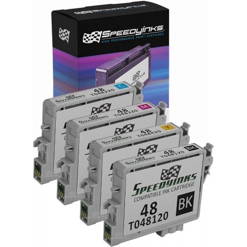  Speedy Inks - Remanufactured Replacement for Epson Set of 4 Pk T048 Remanufactured Ink Cartridges 1 ea T048220 T048320 T048420 for Epson Stylus Photo R200 R220 R300 R300M R320 R340