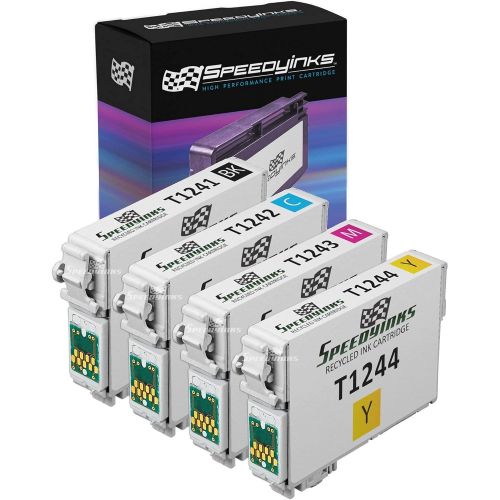  Speedy Inks Remanufactured Ink Cartridge Replacement for Epson 124 (1 Black, 1 Cyan, 1 Magenta, 1 Yellow, 4-Pack)