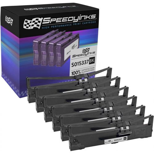  SPEEDYINKS Speedy Inks Compatible Ribbon Cartridge Replacement for Epson S015337 (Black, 6-Pack)