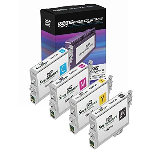  Speedy Inks Remanufactured Ink Cartridge Replacement for Epson T060220 ( Black,Cyan,Magenta,Yellow , 4-Pack )