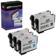 Speedy Inks Remanufactured Ink Cartridge Replacement for Epson 200XL High Yield (2 Black, 1 Cyan, 1 Magenta, 1 Yellow, 5-Pack)