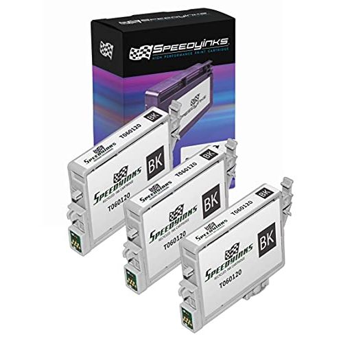  Speedy Inks Remanufactured Ink Cartridge Replacement for Epson 60 T060120 (Pigment Black, 3-Pack)