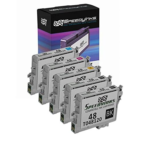  Speedy Inks Remanufactured Ink Cartridge Replacement for Epson 48 (2 Black, 1 Cyan, 1 Magenta, 1 Yellow, 5-Pack)
