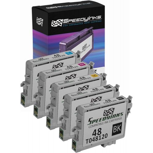  Speedy Inks Remanufactured Ink Cartridge Replacement for Epson 48 (2 Black, 1 Cyan, 1 Magenta, 1 Yellow, 5-Pack)