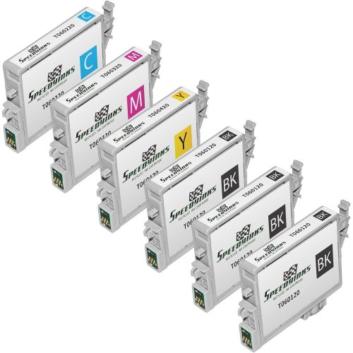  Speedy Inks Remanufactured Ink Cartridge Replacement for Epson T060120 ( Black,Cyan,Magenta,Yellow , 6-Pack )