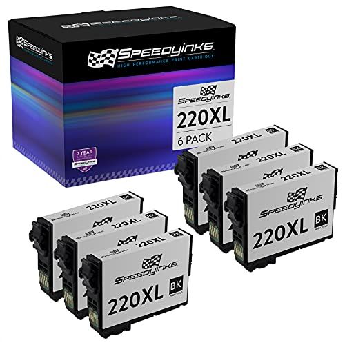  Speedy Inks Remanufactured Ink Cartridge Replacement for Epson 220XL High Capacity (Black, 6-Pack)
