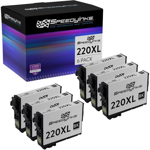  Speedy Inks Remanufactured Ink Cartridge Replacement for Epson 220XL High Capacity (Black, 6-Pack)