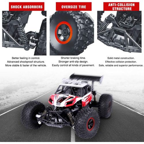  [아마존베스트]RC Car, SPESXFUN 2019 Updated 1/16 Scale High Speed Remote Control Car, 2.4Ghz Off Road RC Trucks with Two Rechargeable Batteries, Electric Toy Car for All Adults & Kids