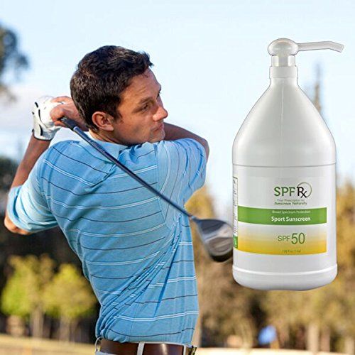  [아마존베스트]SPF Rx SPF 50 Sport Lotion - Water Resistant Sunscreen - Broad Spectrum UVA & UVB Protection - Non Greasy Residue Sunblock Bulk, 1 Gallon