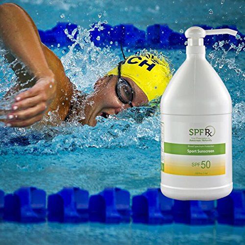  [아마존베스트]SPF Rx SPF 50 Sport Lotion - Water Resistant Sunscreen - Broad Spectrum UVA & UVB Protection - Non Greasy Residue Sunblock Bulk, 1 Gallon