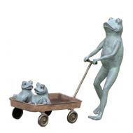 SPI Home Frog Family with Wagon Planter