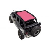 SPIDERWEBSHADE Jeep Wrangler Mesh Shade Top Sunshade UV Protection Accessory USA Made with 5 Year Warranty for Your JKU 4-Door (2007-2017) in Pink