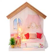 Spilay DIY Dollhouse Miniature with Furniture Kit,Mini Handmade Wooden Craft Home Model with LED,1:24 Scale Creative Doll House Toys for Teens Adult (Strawberry Milkshake)
