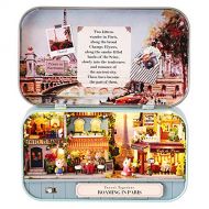 SPILAY Dollhouse Miniature with Furniture,DIY Dollhouse Kit Mini Iron Box Theater,1:24 Scale Creative Room Toys Best Birthday Gift for Adults and Teenagers Lover (Roaming in Paris)