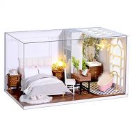 SPILAY DIY Miniature Dollhouse Kit with Wooden Furniture,DIY Dollhouse Kit with Dust Proof and Music Movement,1:24 Scale Creative Room for Romantic Valentines Gift(Lazy Day)