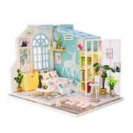 SPILAY DIY Miniature Dollhouse Wooden Furniture Kit,Handmade Mini Modern Model Plus with Dust Cover,1:24 Scale Creative Doll House Toys for Children Lover Gift (Family Nap)