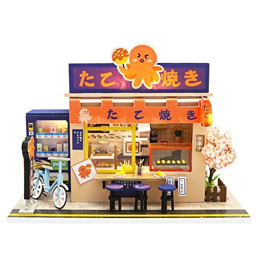  SPILAY DIY Dollhouse Miniature with Wooden Furniture,Handmade Japanese Style DIY Dollhouse Kit with Dust Cover & Music Box,1:24 Scale Creative Room Gift Idea for Adult Friend Lover