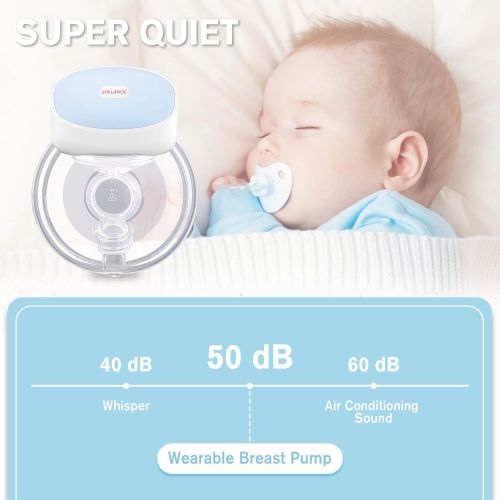  SPKLANDS Wearable Breast Pumps Single Electric Hands-Free Breastfeeding Pump Portable Silent Breast Milk Extractor with 2 Modes & 5 Levels, Memory Function