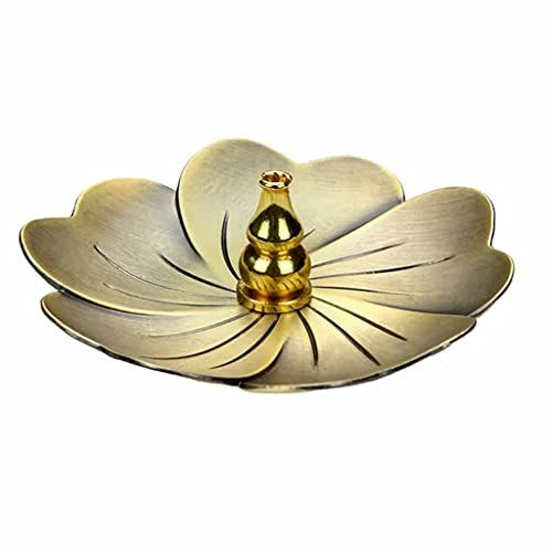  인센스스틱 SPNEC LQGSYT Retro Stick Incense Holder Sandalwood Fragrance Burner Alloy Lotus Plate Buddhism Censer Home Office Decoration Craft